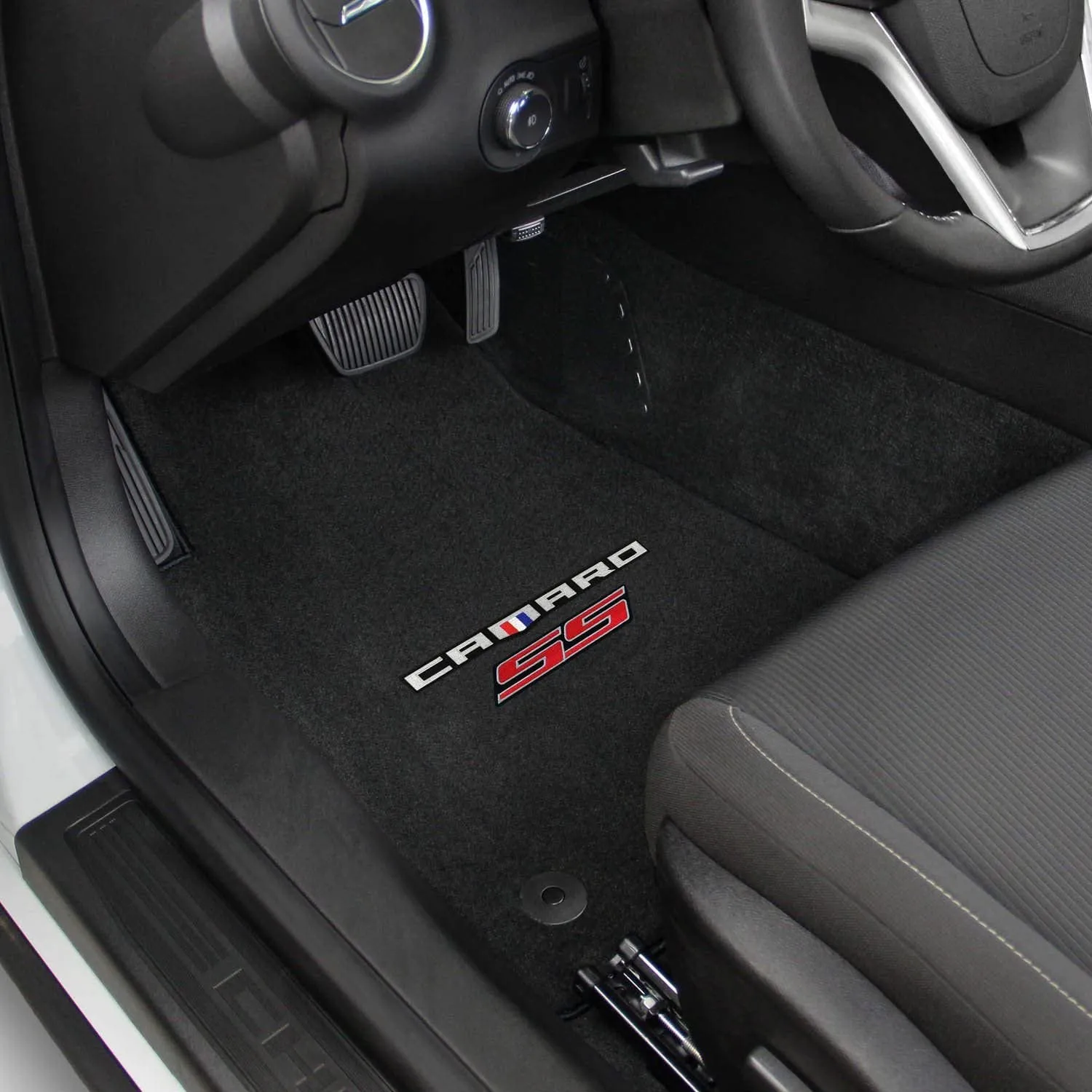 2016-2024 Camaro 2PC Lloyds Mats Velourtex Camaro : Ebony SS Red Double Logo