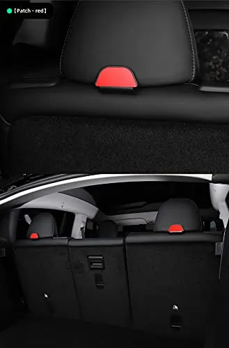 2nd Row Rear Seat Headrest Trunk Storage Hooks for Tesla Model Y (Red Suede)