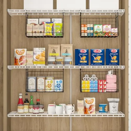3-Tier Hanging Metal Laundry Basket：Foldable Laundry Room Organizer Wire Shelf Basket with 360°Rotating Hooks Space Saving Over Washer and Dryer Shelves - Closet Storage in Laundry Room Organizaton