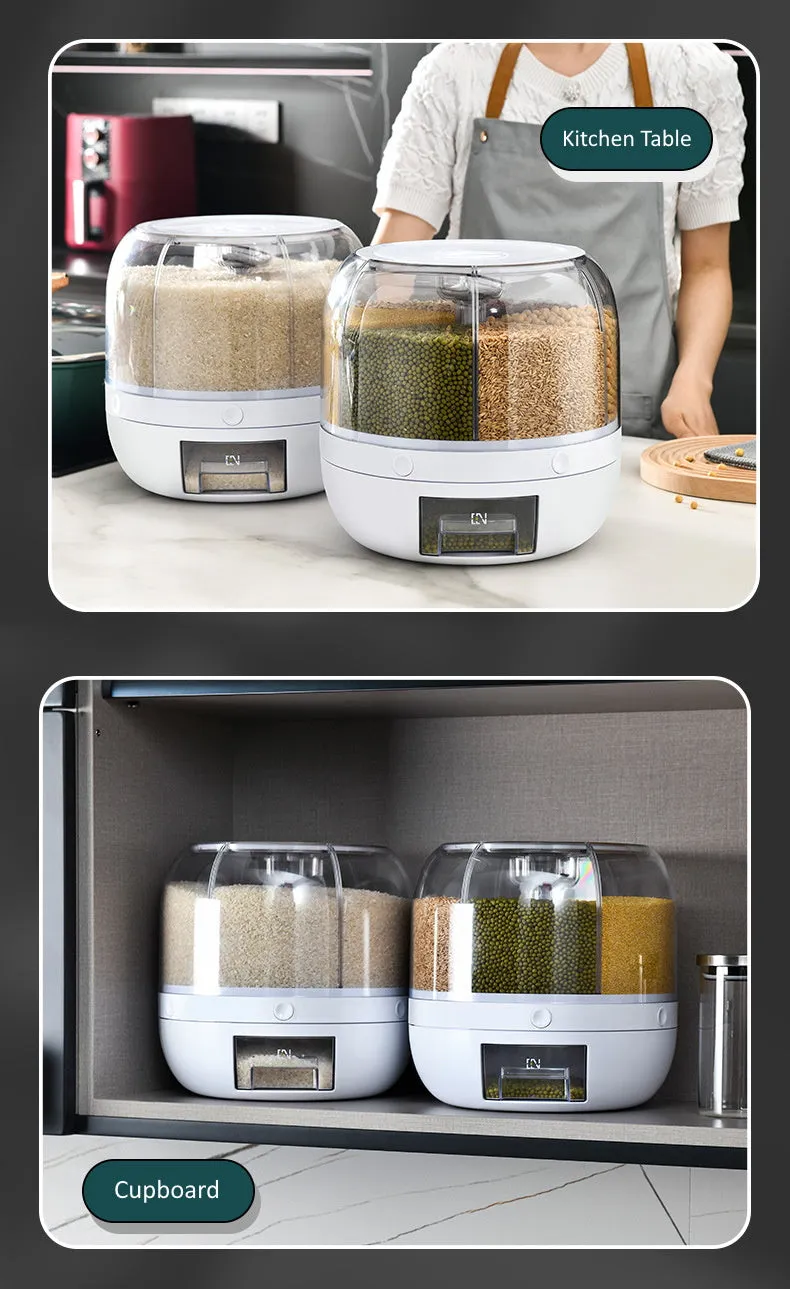 360° Rotating Dry Food and Grain Storage Dispenser