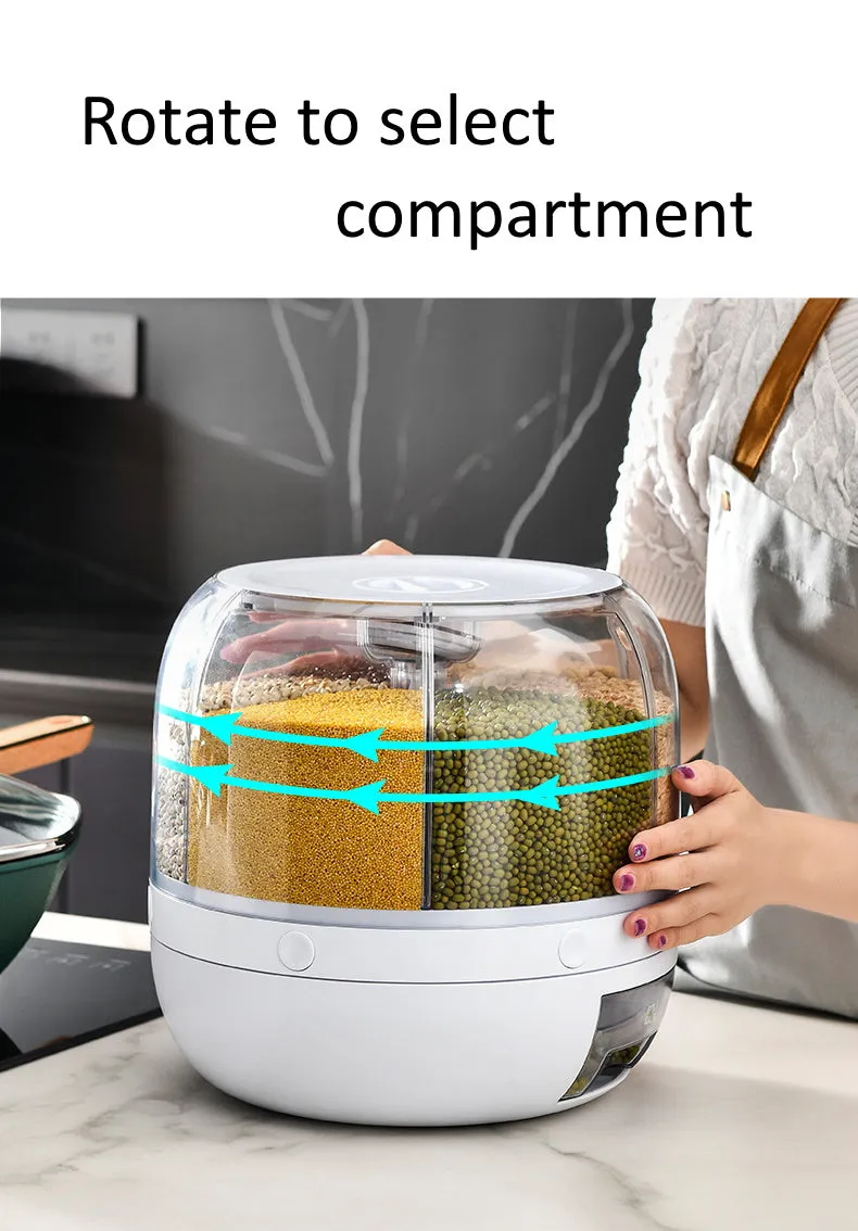 360° Rotating Dry Food and Grain Storage Dispenser