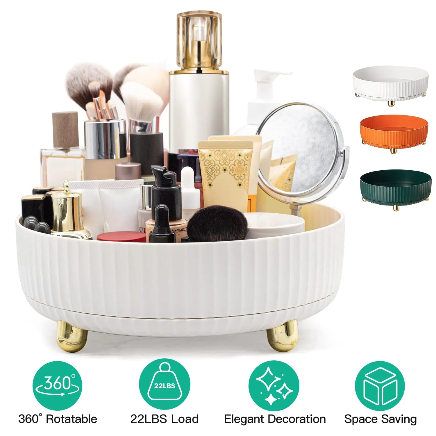 360¬∞ Spinning Perfume Cosmetic Storage Tray 22Lbs Load
