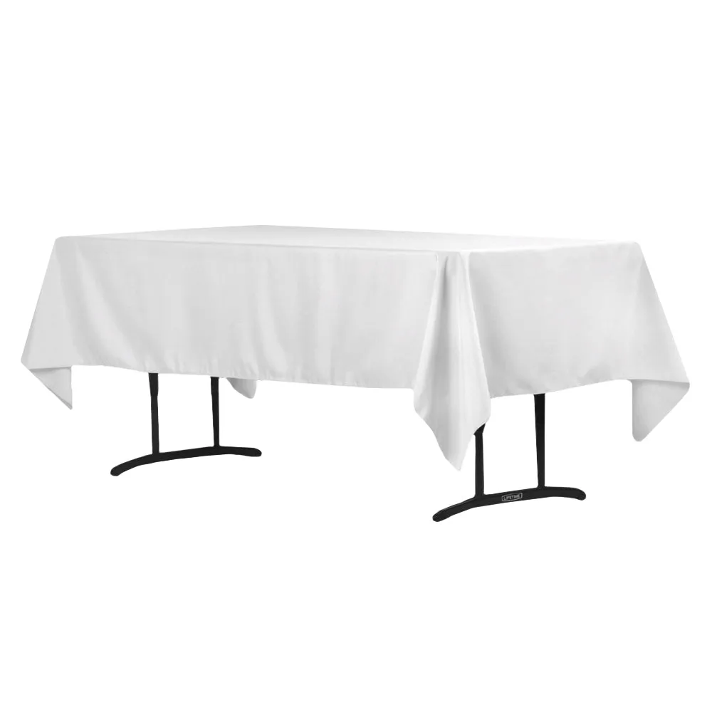 60"x102" Rectangular Polyester Tablecloth - White