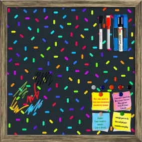 Abstract Colorful Pattern Framed Magnetic Dry Erase Board | Combo with Magnet Buttons & Markers