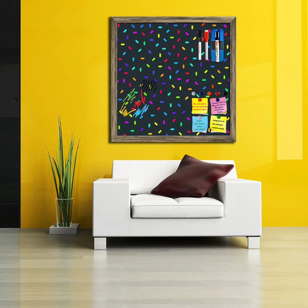 Abstract Colorful Pattern Framed Magnetic Dry Erase Board | Combo with Magnet Buttons & Markers