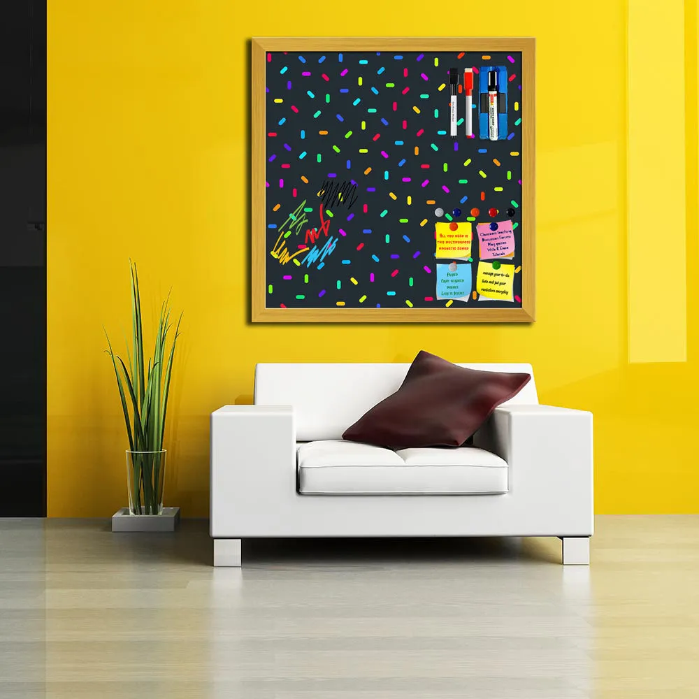Abstract Colorful Pattern Framed Magnetic Dry Erase Board | Combo with Magnet Buttons & Markers