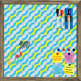 Abstract Geometric 3D Pattern D2 Framed Magnetic Dry Erase Board | Combo with Magnet Buttons & Markers