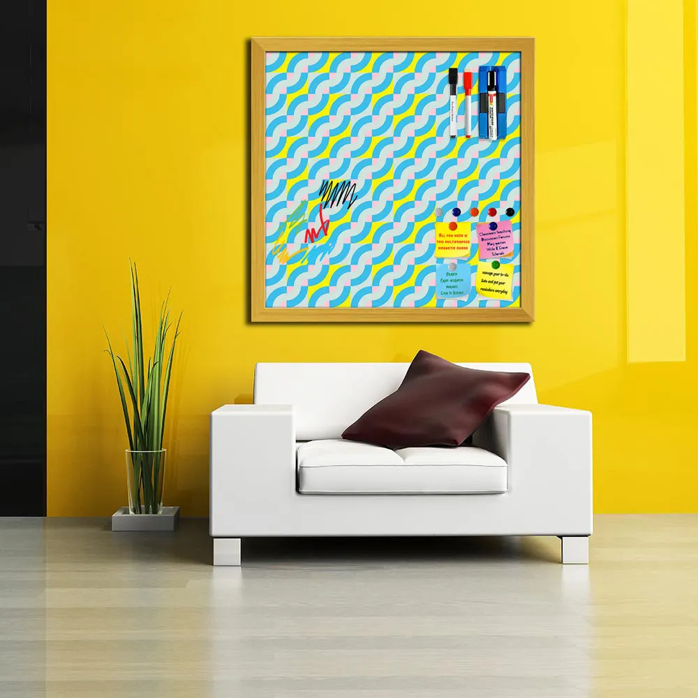 Abstract Geometric 3D Pattern D2 Framed Magnetic Dry Erase Board | Combo with Magnet Buttons & Markers