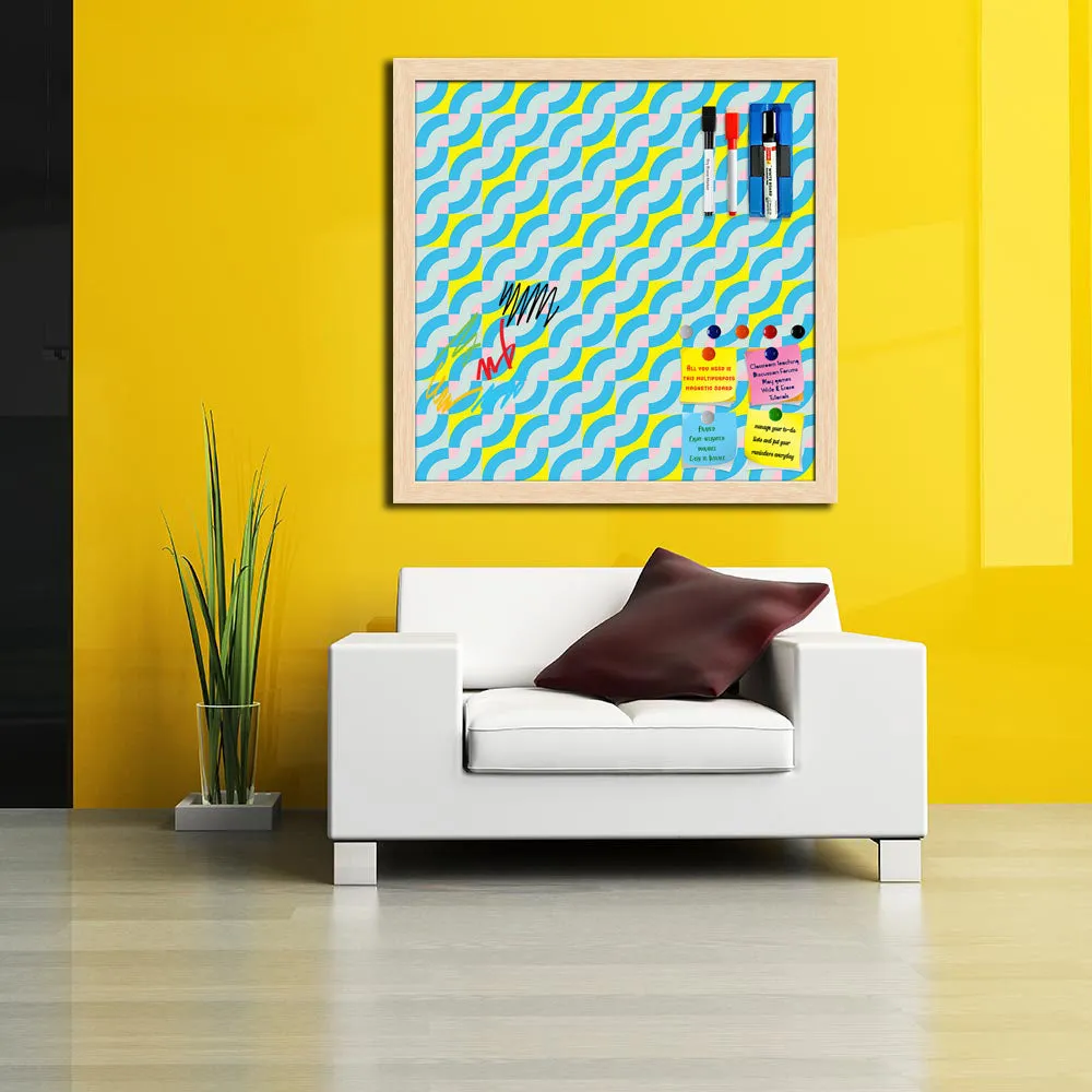 Abstract Geometric 3D Pattern D2 Framed Magnetic Dry Erase Board | Combo with Magnet Buttons & Markers