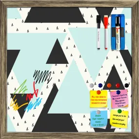Abstract Geometric Pattern D10 Framed Magnetic Dry Erase Board | Combo with Magnet Buttons & Markers