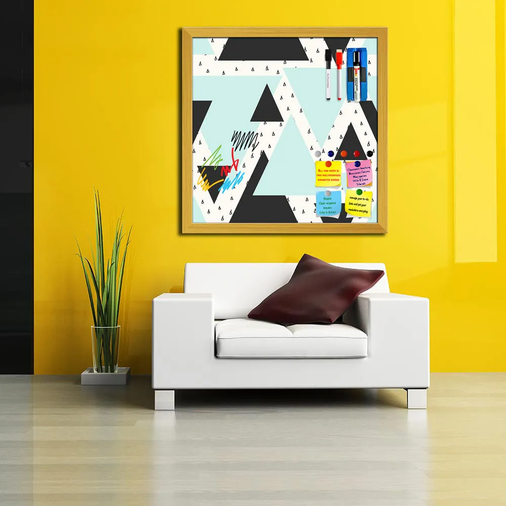 Abstract Geometric Pattern D10 Framed Magnetic Dry Erase Board | Combo with Magnet Buttons & Markers