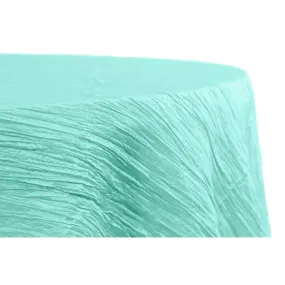 Accordion Crinkle Taffeta 120" Round Tablecloth - Turquoise