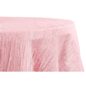 Accordion Crinkle Taffeta 132" Round Tablecloth - Pink