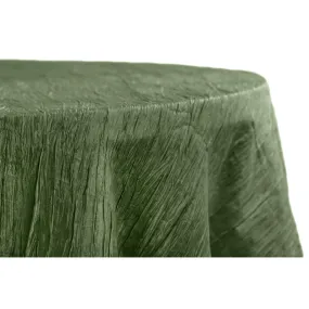 Accordion Crinkle Taffeta 132" Round Tablecloth - Willow Green