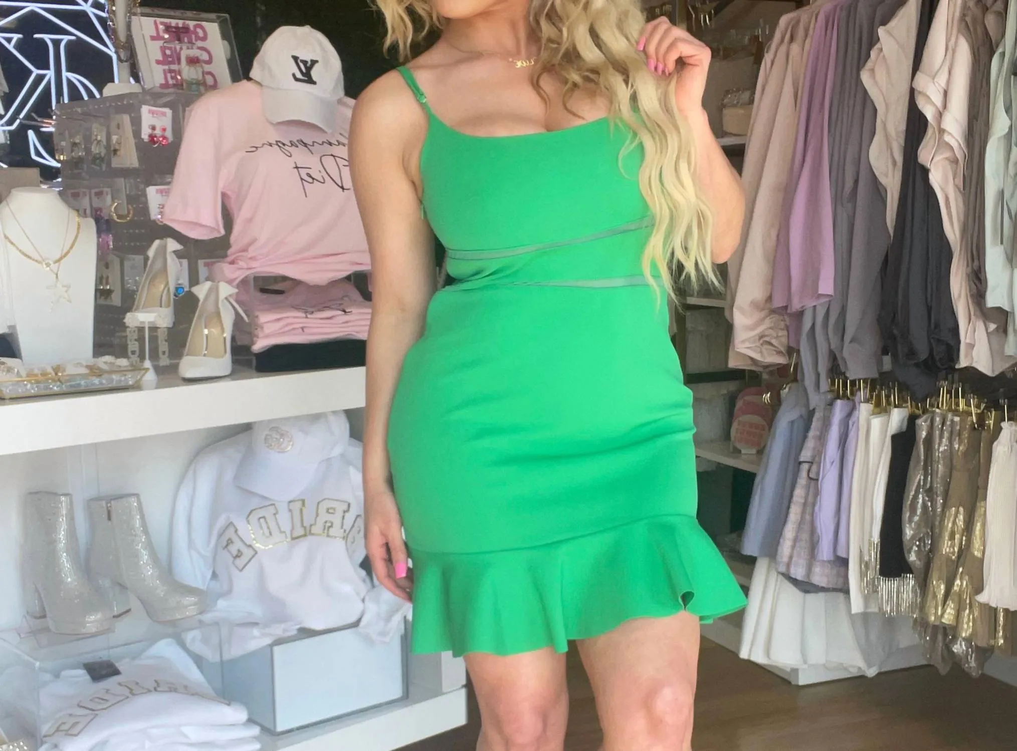 Adelyn Rae - Gianna Sheer Knit Mini Dress