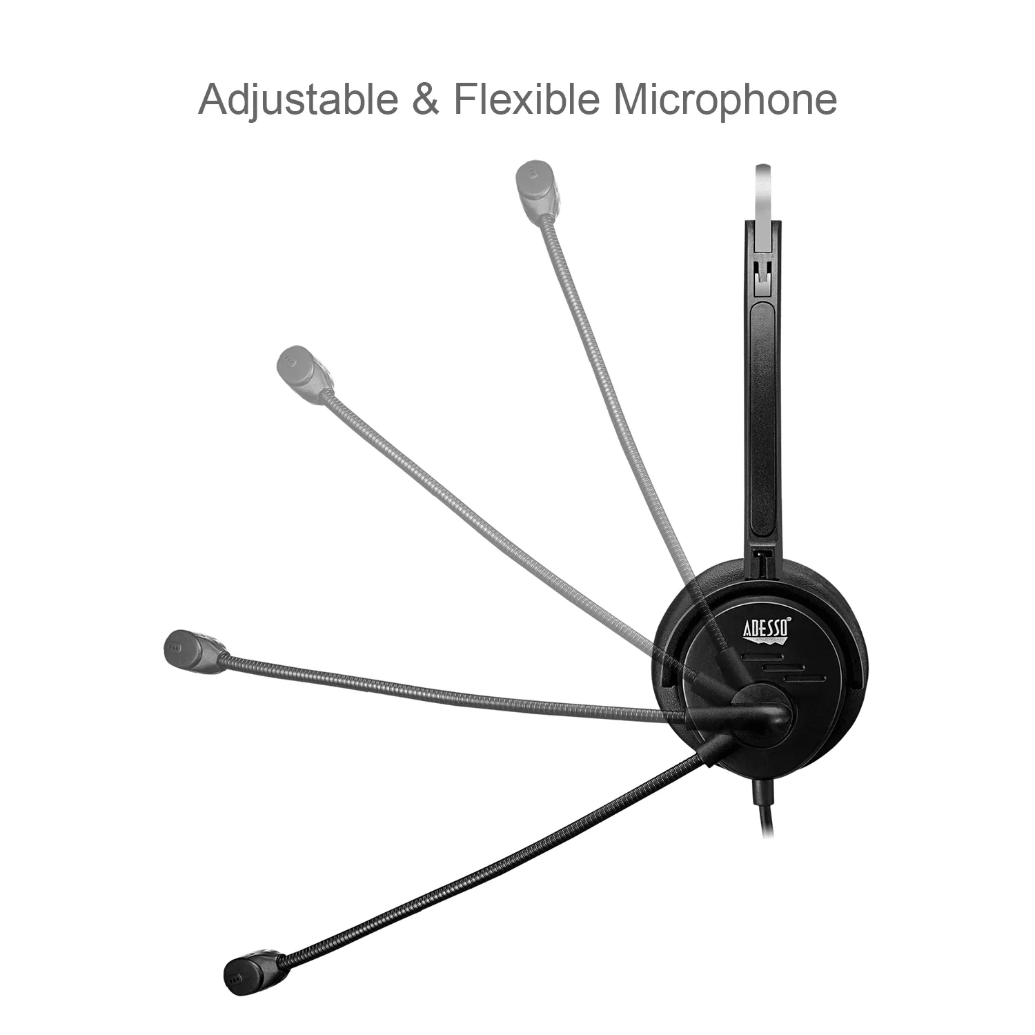 Adesso Xtream Headset P1 Multimedia Wired Adjustable Noise-Canceling Microphone