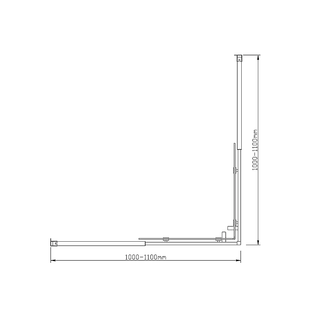 Adjustable Double Sliding Glass Shower Screen, Chrome, 6mm, 1100x1100mm