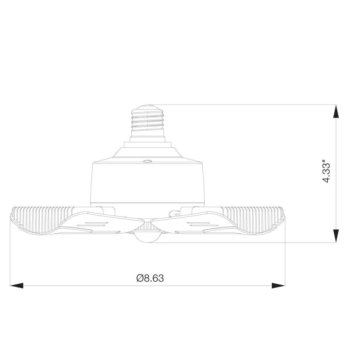 Adjustable LED Utility Light with Motion Sensor, 60 Watts, 5900 Lumens, 4000K, E26 Base, 120-277V