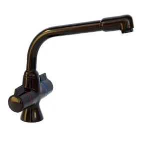 Alpha dual flow kitchen sink tap twin lever - brown