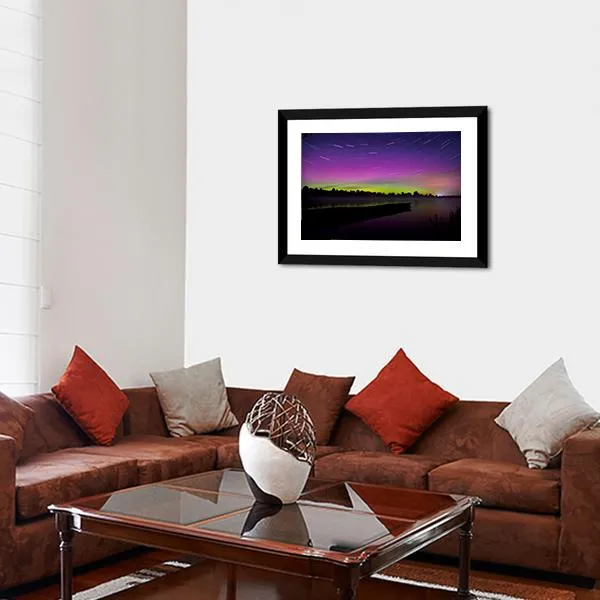 Aurora Borealis Seen From Polish Canvas Wall Art