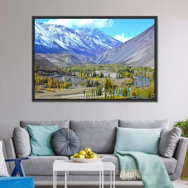Autumn Lake  Pakistan Canvas Wall Art