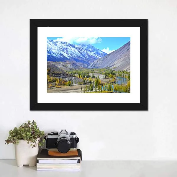 Autumn Lake  Pakistan Canvas Wall Art