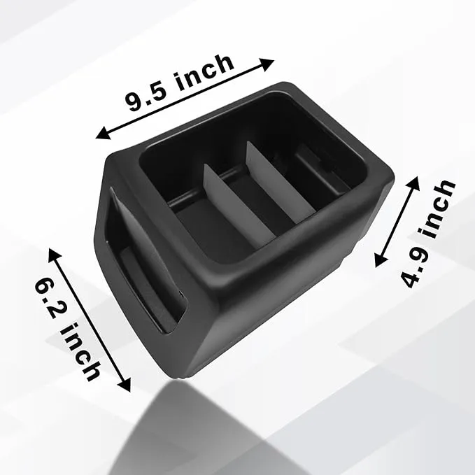 BestEvMod Lockable Camp Speaker Drawer Organizer Tray Compatible with 2022-2025 Rivian R1T R1S Lockable Storage Tray Box ABS w/Vegan Leather Liners Adjustable Dividers Lockable on Car Screen