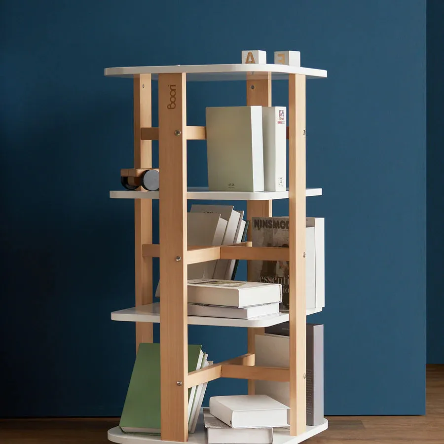 Boori Tidy Rotating Kids Bookshelf Barley and Almond 50.2cmx 50.2cmx 100.5cm