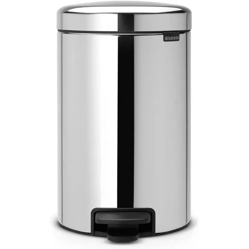 Brabantia NewIcon Pedal Bin 12L - Brilliant Steel