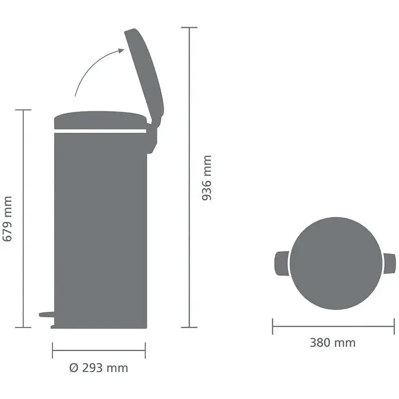 Brabantia NewIcon Pedal Bin 30 Litre - Brilliant Steel