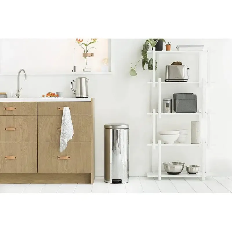 Brabantia NewIcon Pedal Bin 30 Litre - Brilliant Steel