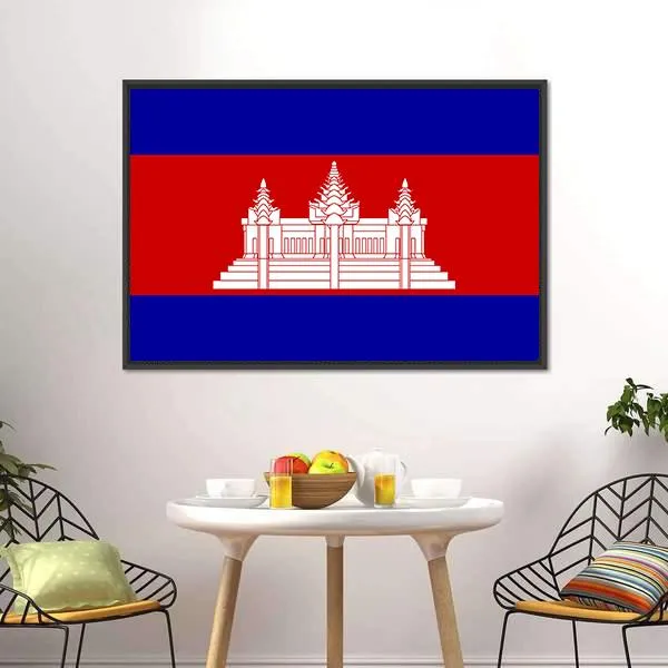 Cambodia Flag Canvas Wall Art