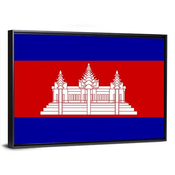 Cambodia Flag Canvas Wall Art