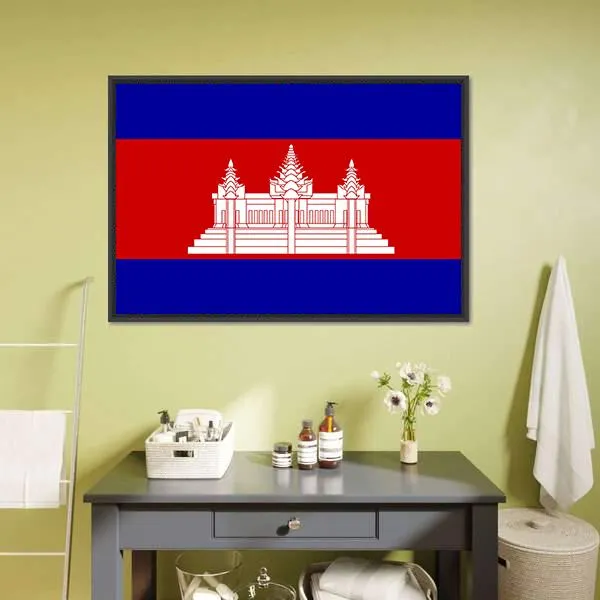 Cambodia Flag Canvas Wall Art