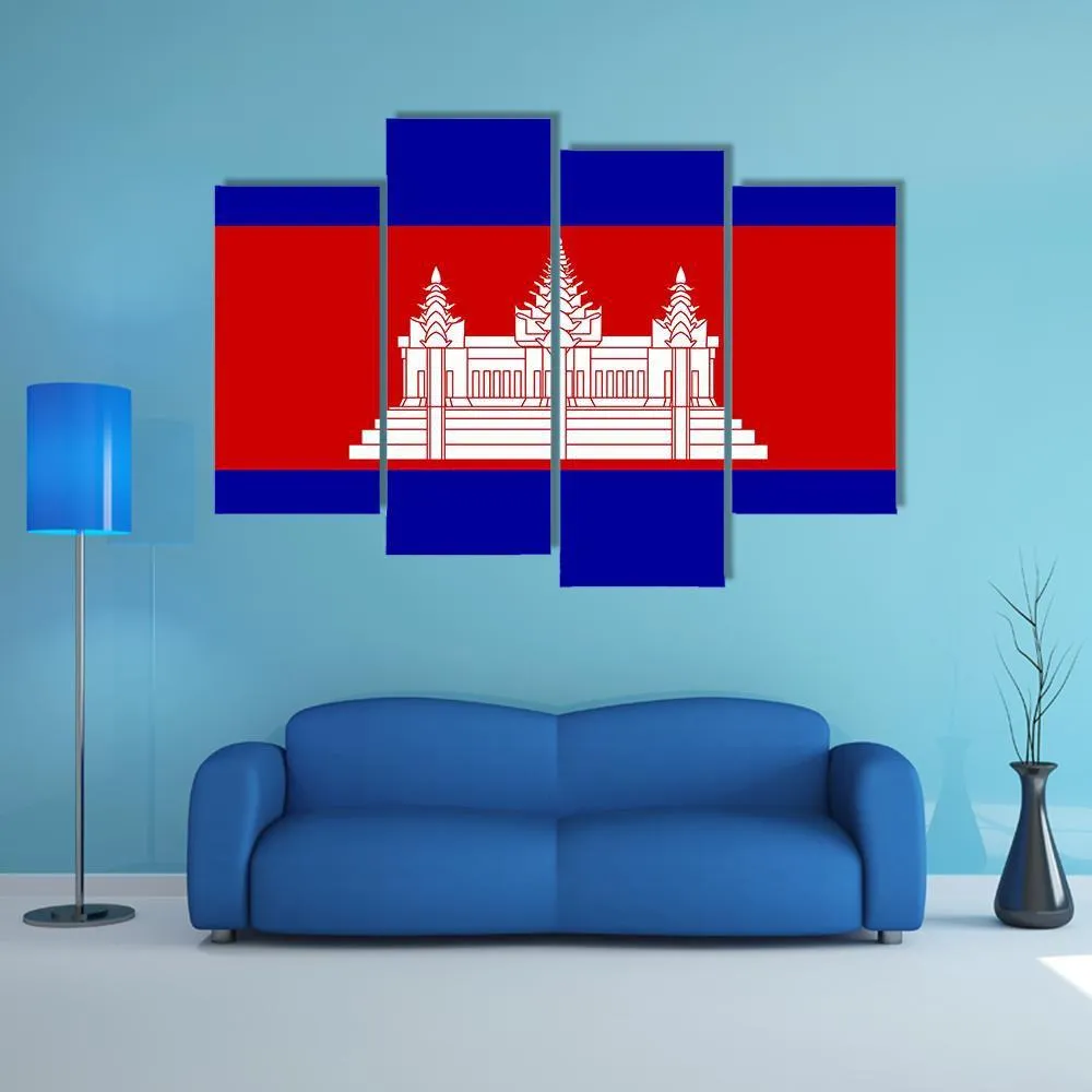 Cambodia Flag Canvas Wall Art