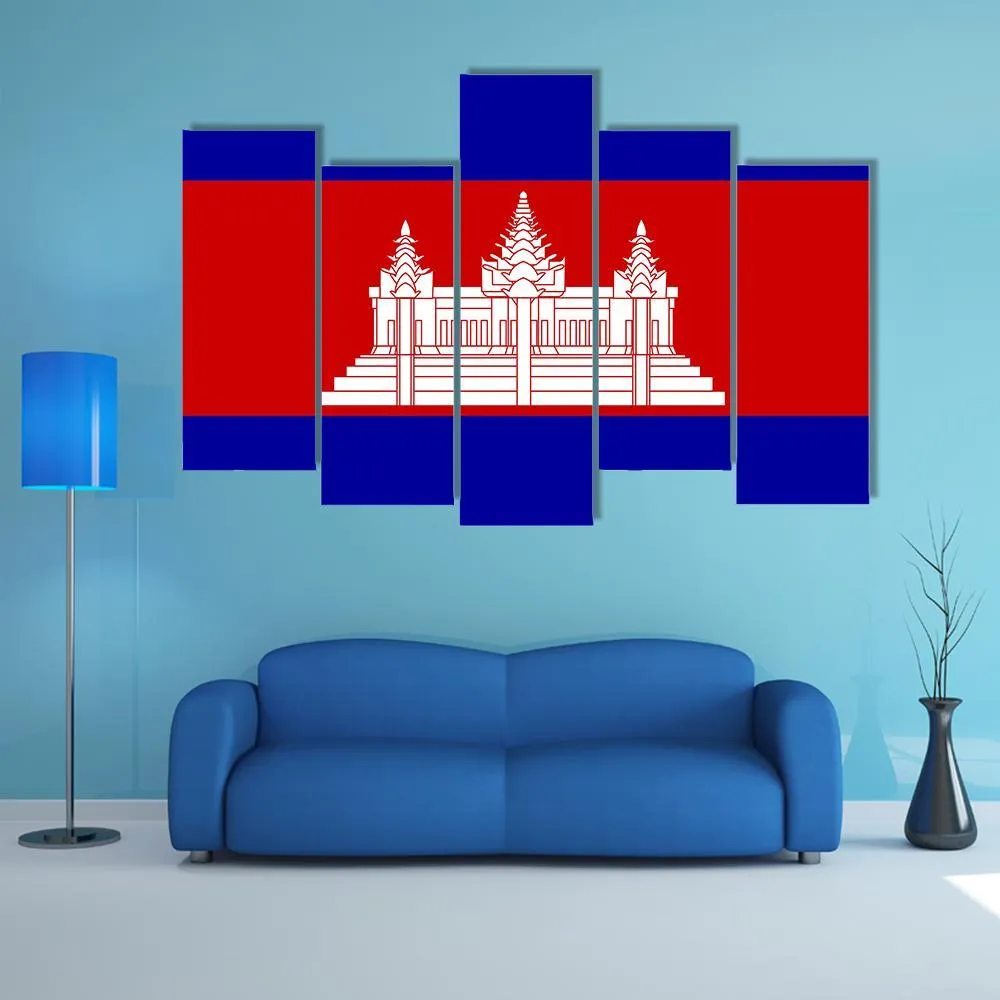 Cambodia Flag Canvas Wall Art