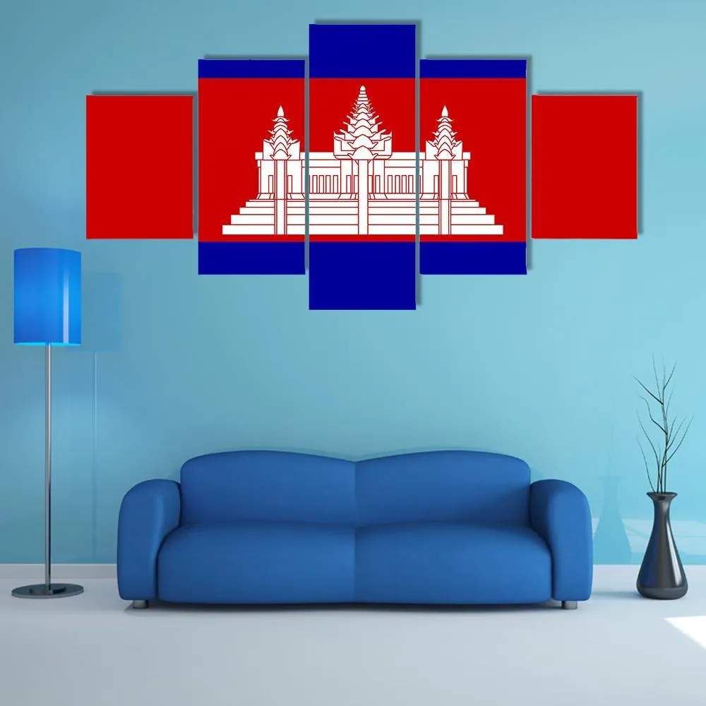 Cambodia Flag Canvas Wall Art