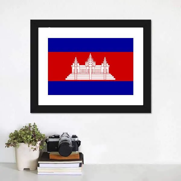 Cambodia Flag Canvas Wall Art