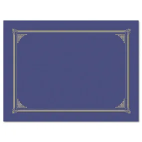 Certificate/document Cover, 12.5 X 9.75, Metallic Blue, 6/pack