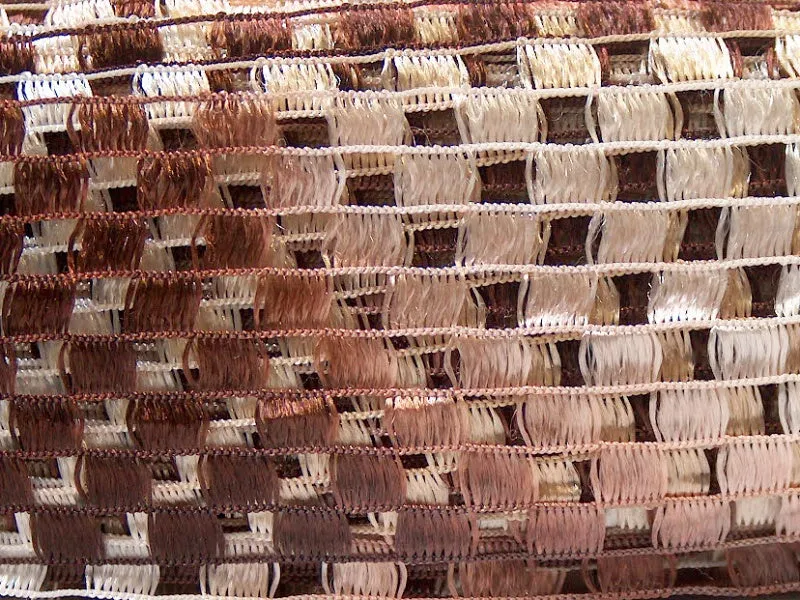 Checkers Yarn - Brown Shades Cream