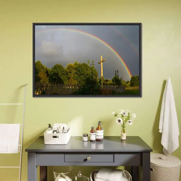 Cross & Rainbow Canvas Wall Art
