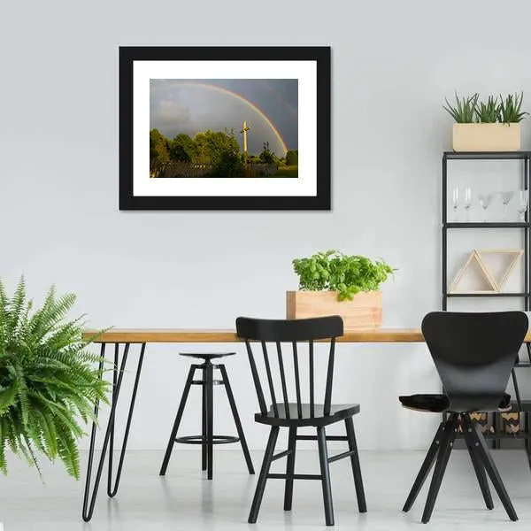 Cross & Rainbow Canvas Wall Art
