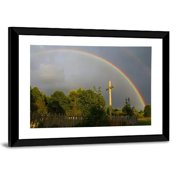 Cross & Rainbow Canvas Wall Art