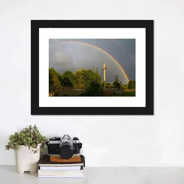 Cross & Rainbow Canvas Wall Art