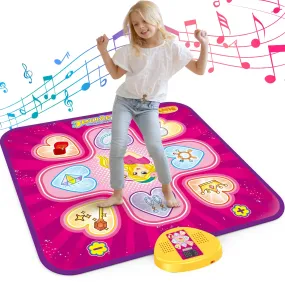 Dance Mat, Toys for 3 4 5 6 7 8  Year Old Girls, Electronic Musical Play Mats Dance Pad with LED Light, Dance Game Toy Gift for Kids, 7 Game Modes, Christmas Birthday Gifts for Age 3-10 Year Old Girls