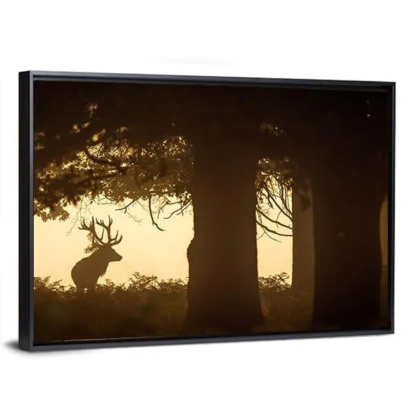 Deer Stag Silhouette Canvas Wall Art
