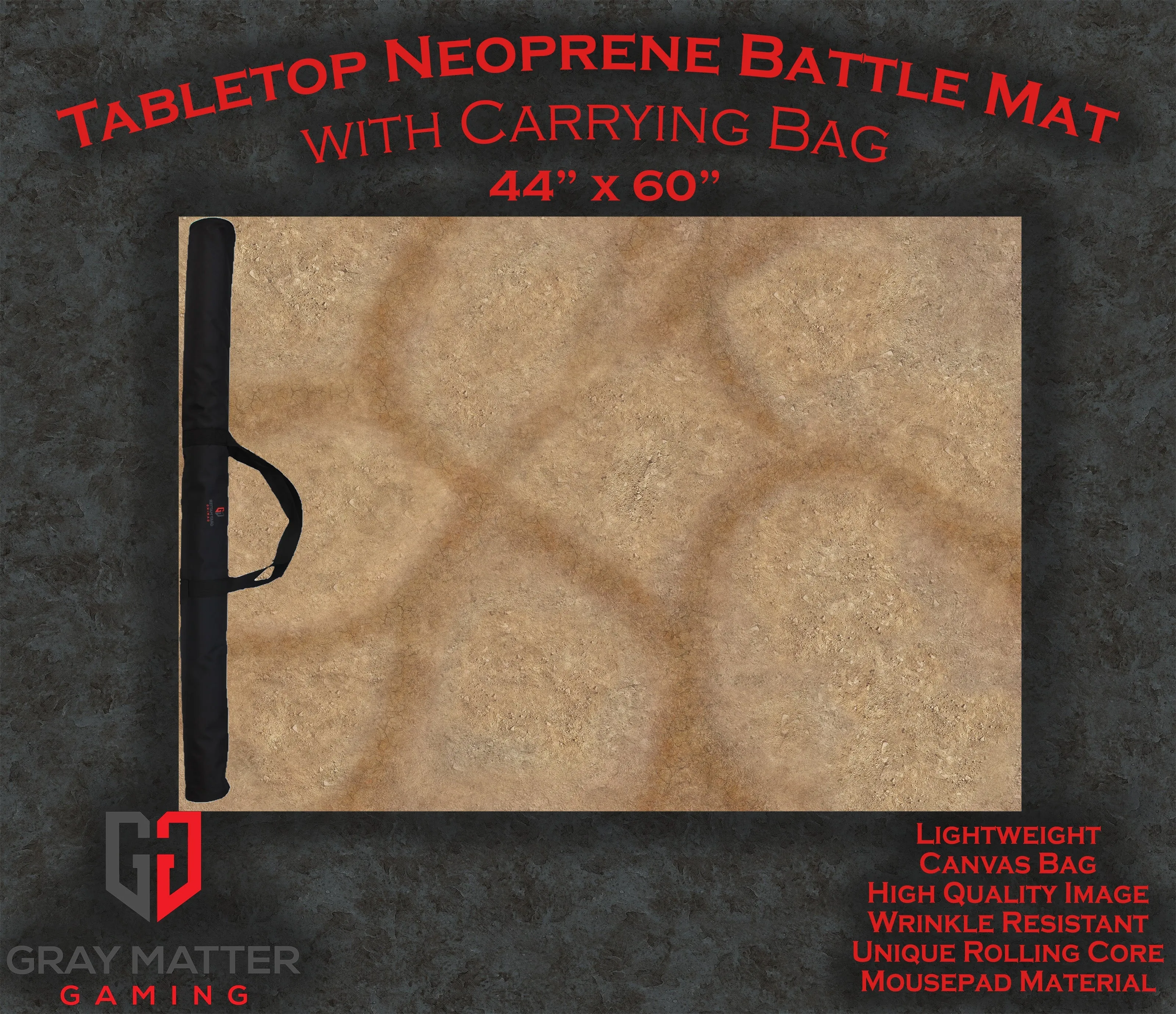 Desert Paths - Neoprene Battle Mat - Warhammer, AoS, 40K, Kill Team, MCP, Shatterpoint, Legion, More