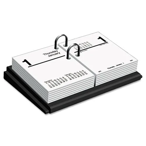 Desk Calendar Base For Loose-leaf Refill, 3 X 3.75, Black