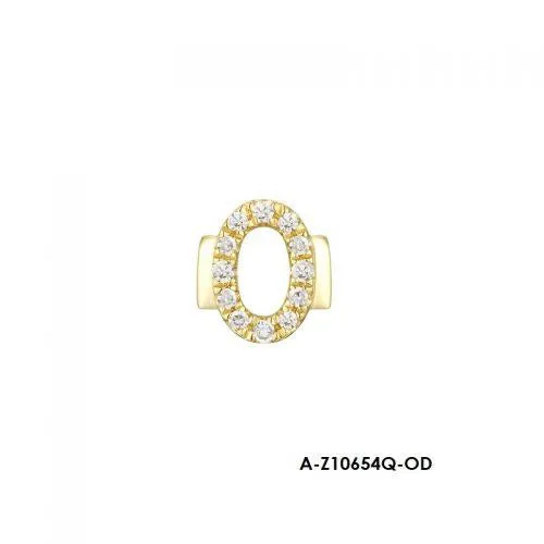 Diamond Sliding Letter O Charm