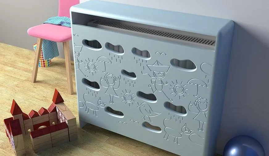 Distinct Kids Bespoke Radiator Cabinet Cover CLOUDS for Children's Bedroom Nursery Playroom